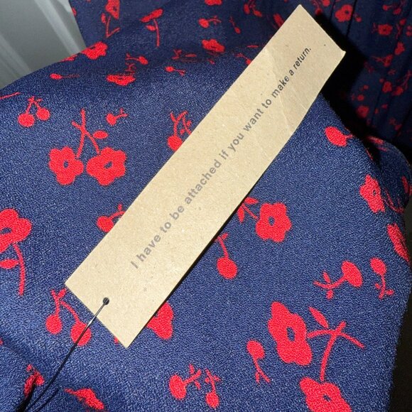 Reformation Dress - Navy and Red Long Sleeved - Picture 6 of 6